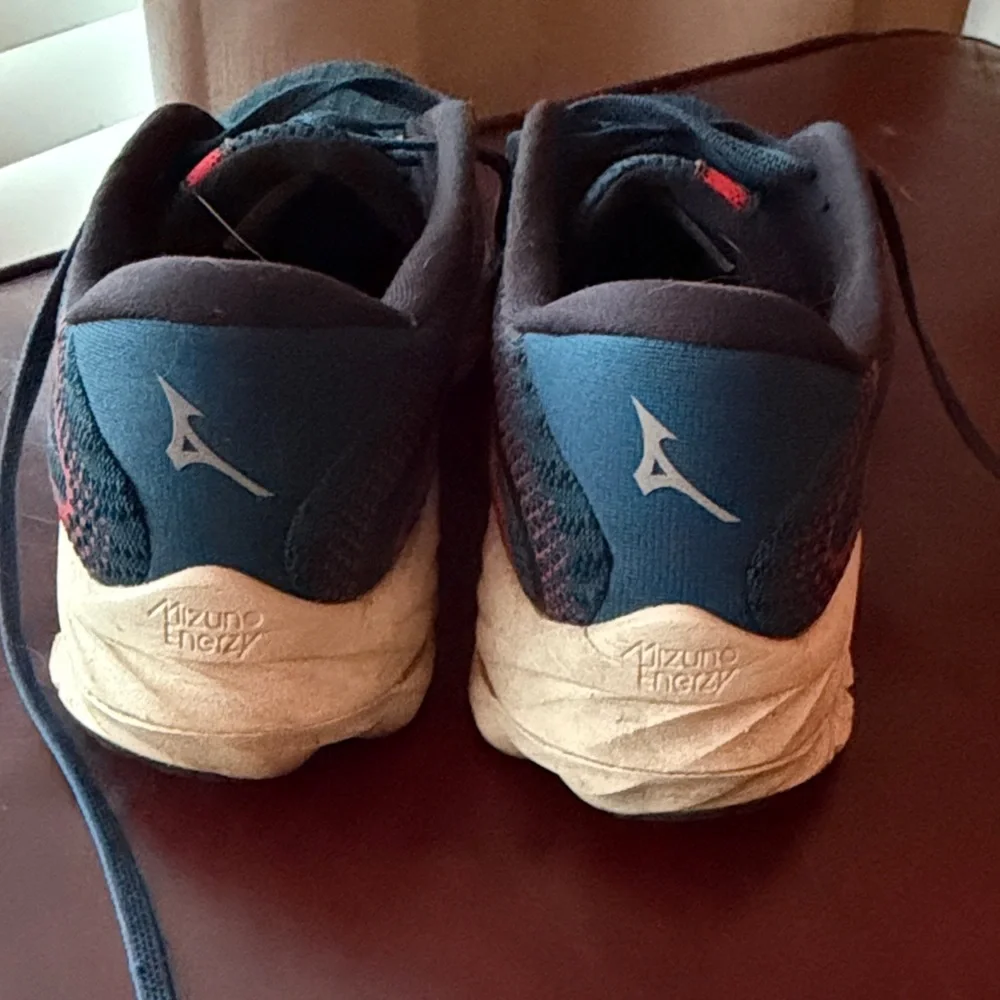 MIZUNO WAVE RIDER MEN J1GC230308 Navy Blue Red SportzTrack - Picture 4 of 7